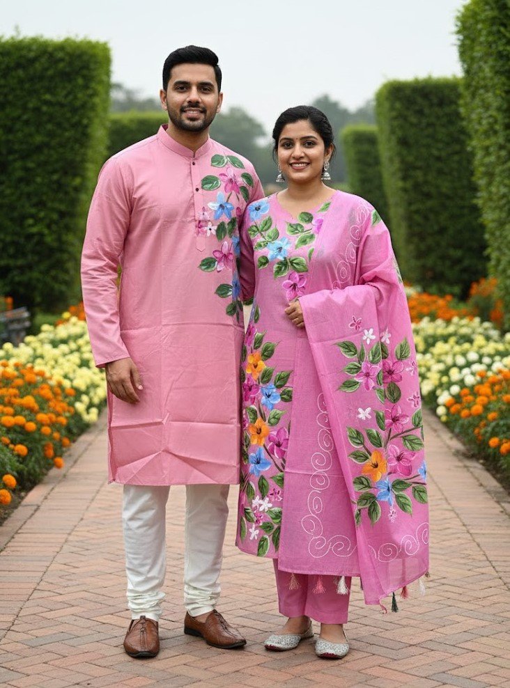 ব্লক প্রিন্ট কাপল সেটে!